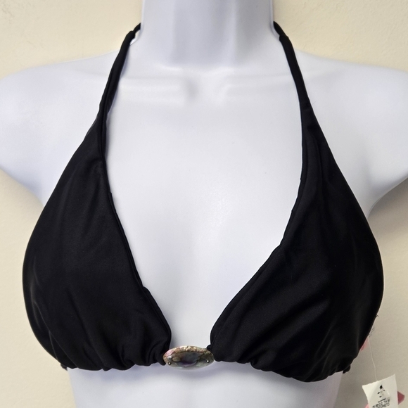 Cia.maritima Triangle bikini top shell detail black M - Picture 1 of 11